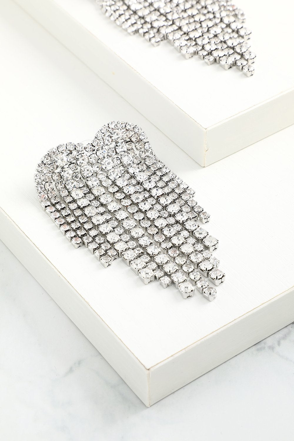 Boucles d'oreilles en Cristal Argenté Brillant