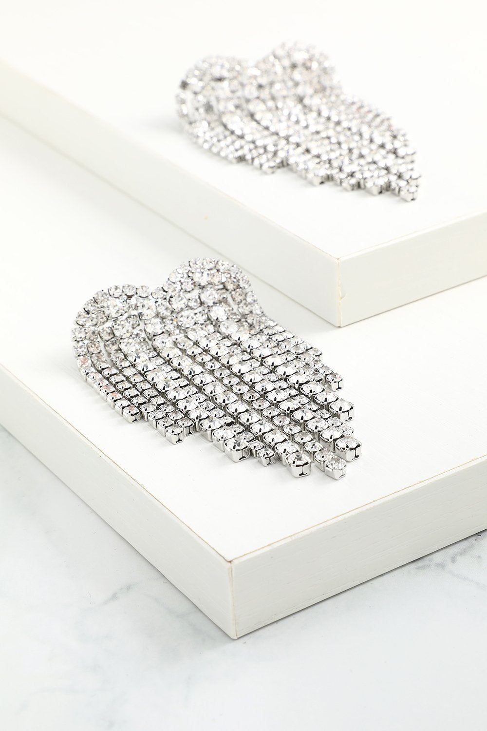 Boucles d'oreilles en Cristal Argenté Brillant