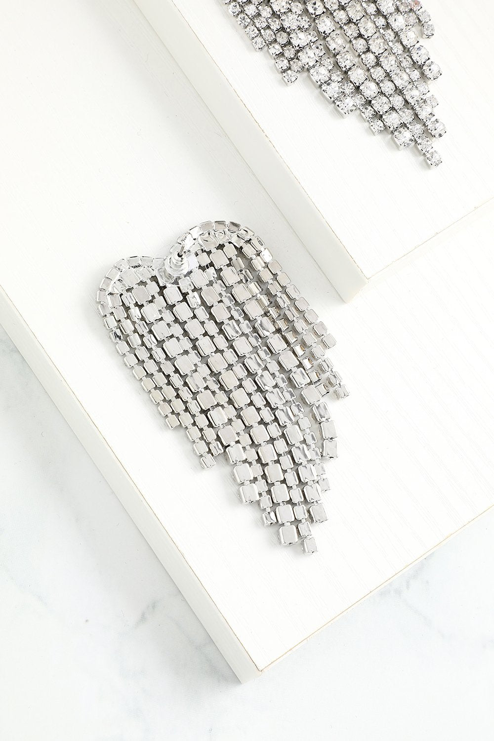 Boucles d'oreilles en Cristal Argenté Brillant