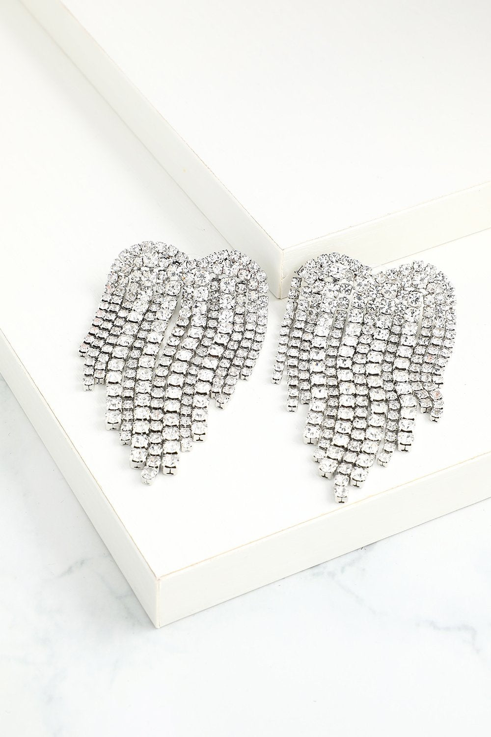 Boucles d'oreilles en Cristal Argenté Brillant
