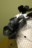 Zapaka Bandeau Rétro Année 1920 en Tulle avec Plume noire