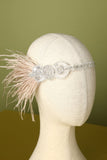 Bandeau de clapet perlé plume des années 1920