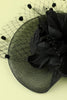 Charger l&#39;image dans la galerie, Bandeau Année 1920  Rétro en Tulle avec Perles Plumes noire