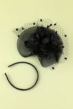 Bandeau Année 1920  Rétro en Tulle avec Perles Plumes noire