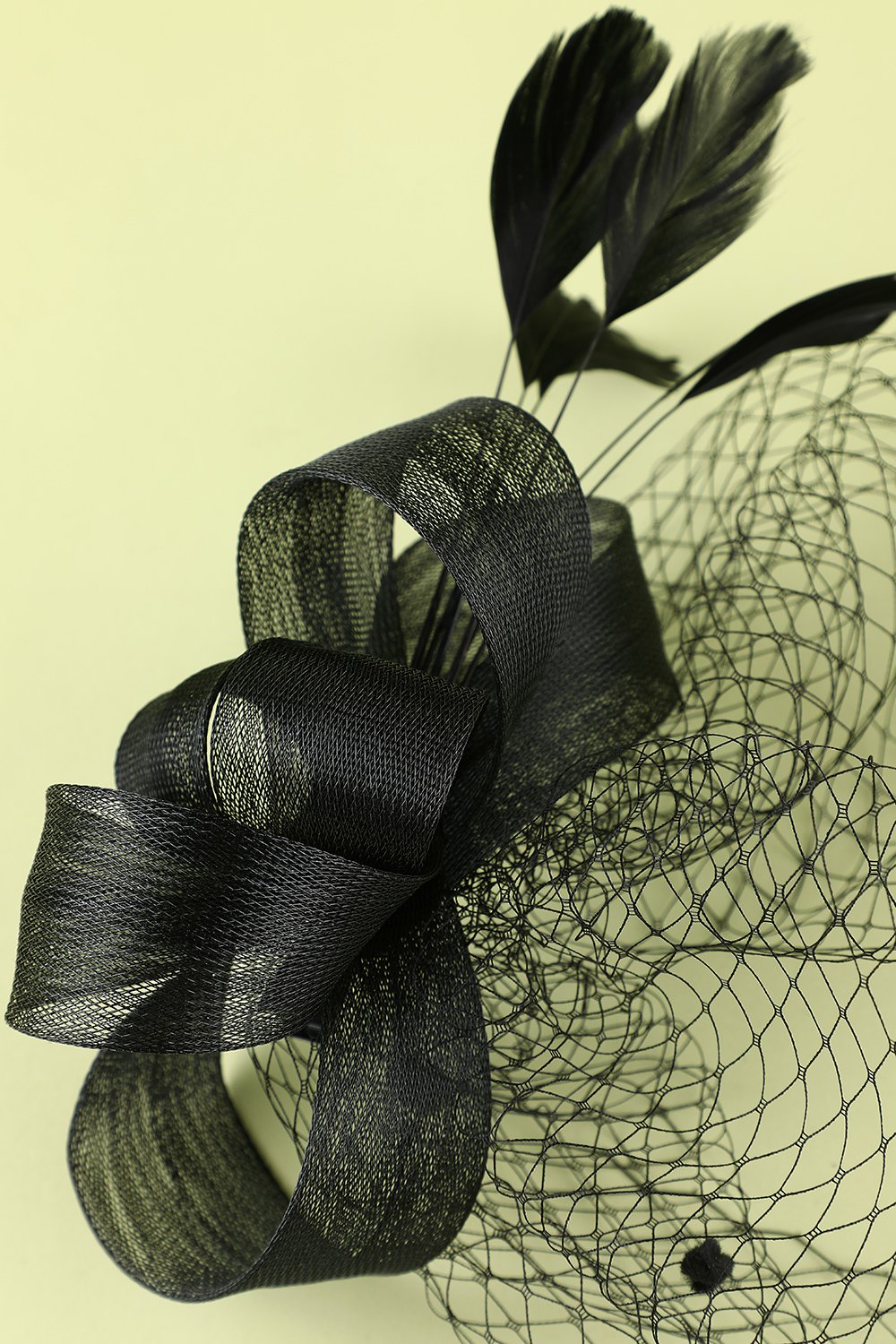 Zapaka Bandeau Rétro Année 1920 en Tulle avec Plume noire