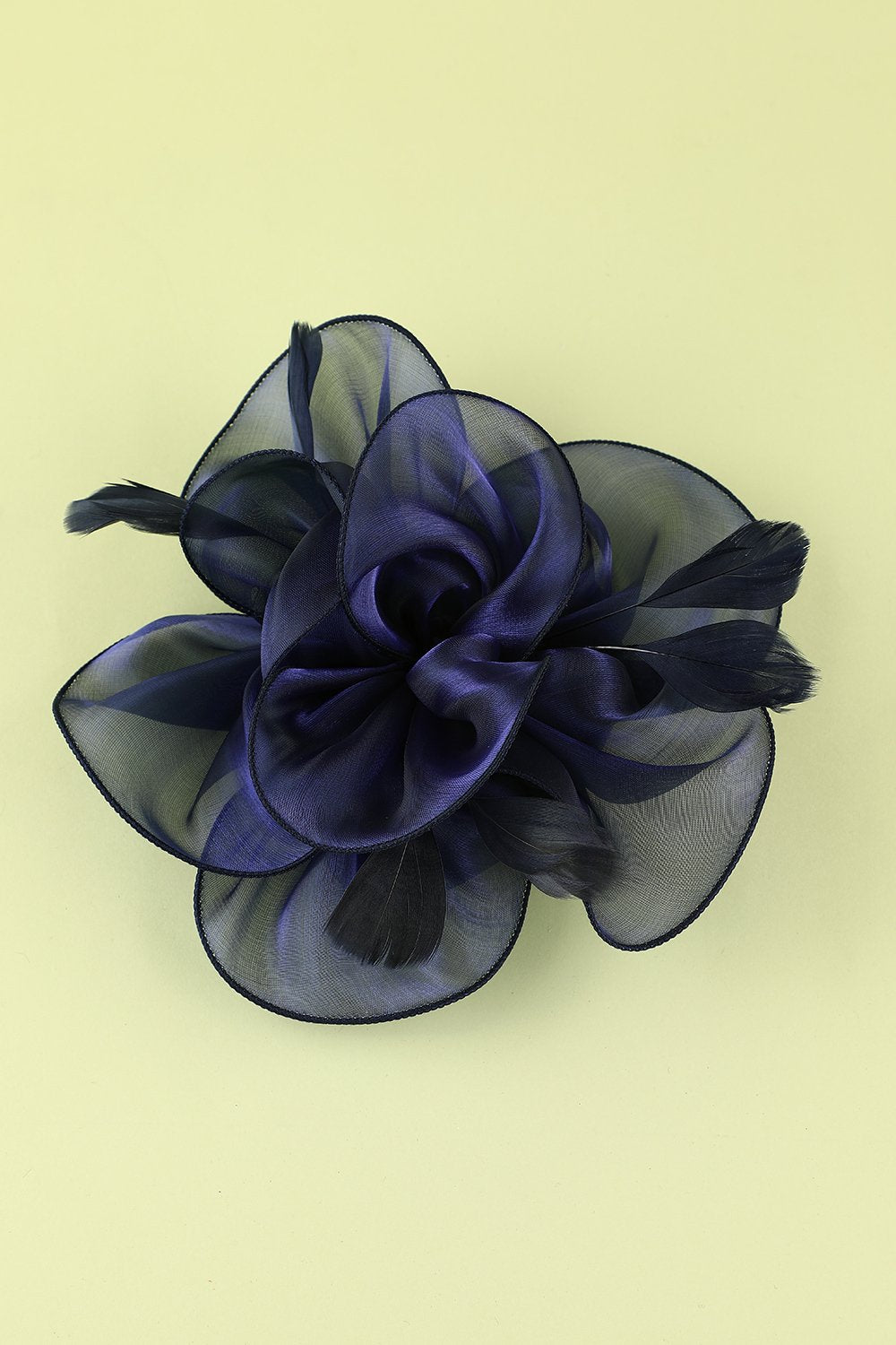 Vintage Bandeau de Plumes Années 1920 Organza Bleu