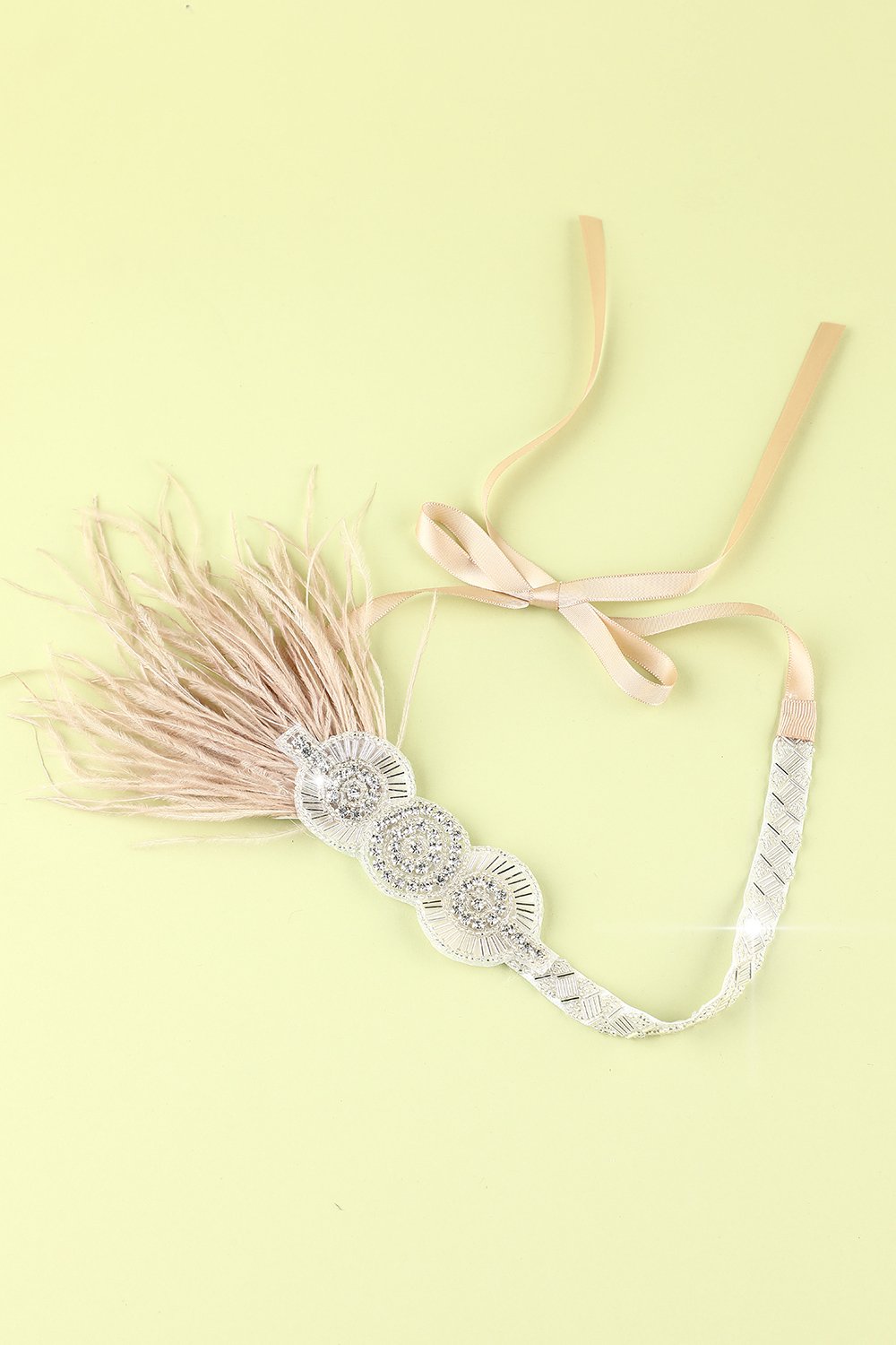Bandeau de clapet perlé plume des années 1920