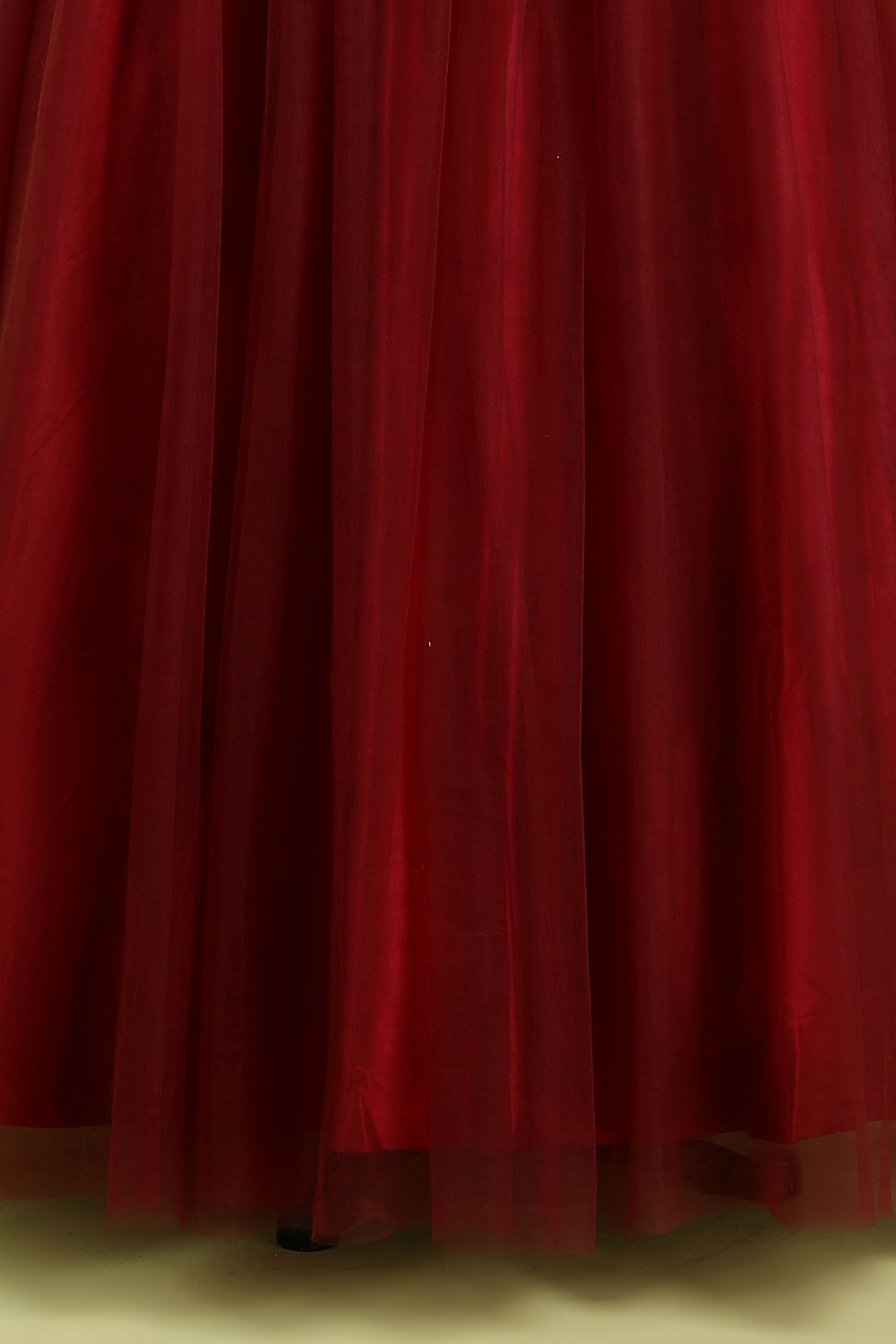 Robe de Bal en Tulle Burgundy Sans Bretelles