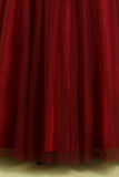 Robe de Bal en Tulle Burgundy Sans Bretelles