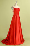 Robe A-ligne Rouge Dos Nu en Mousseline