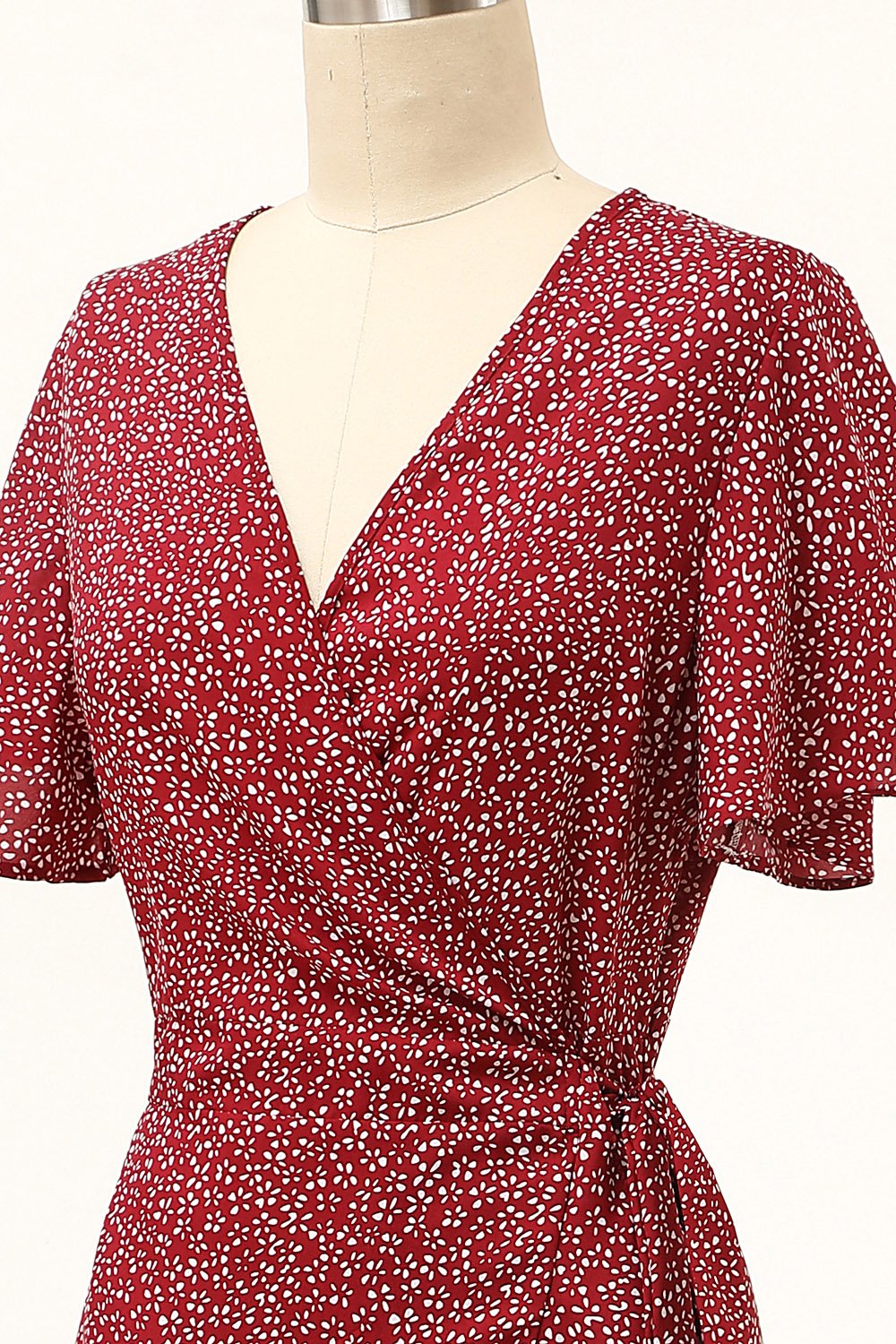 Robe d'été Décontractée Imprimée Bordeaux