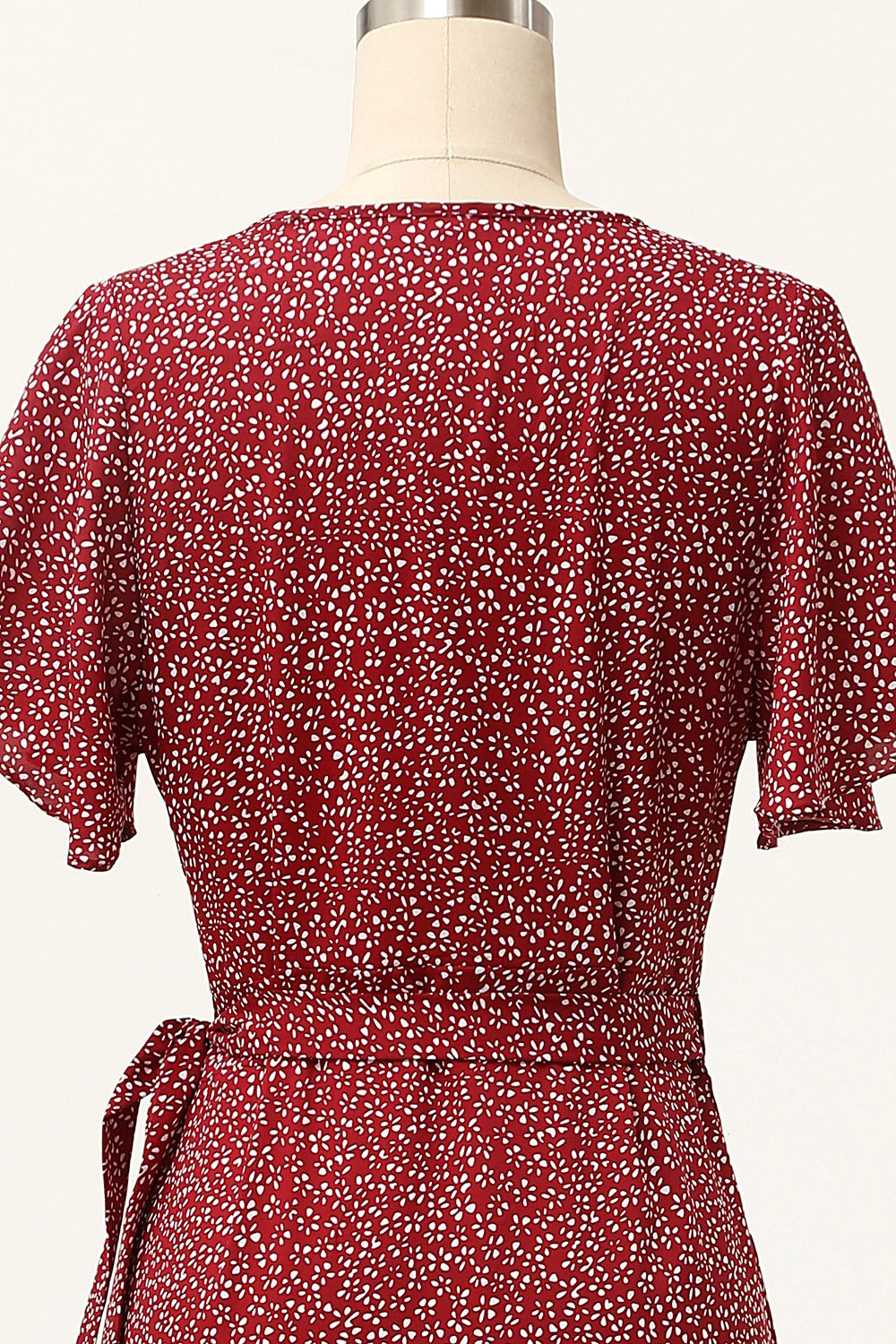 Robe d'été Décontractée Imprimée Bordeaux