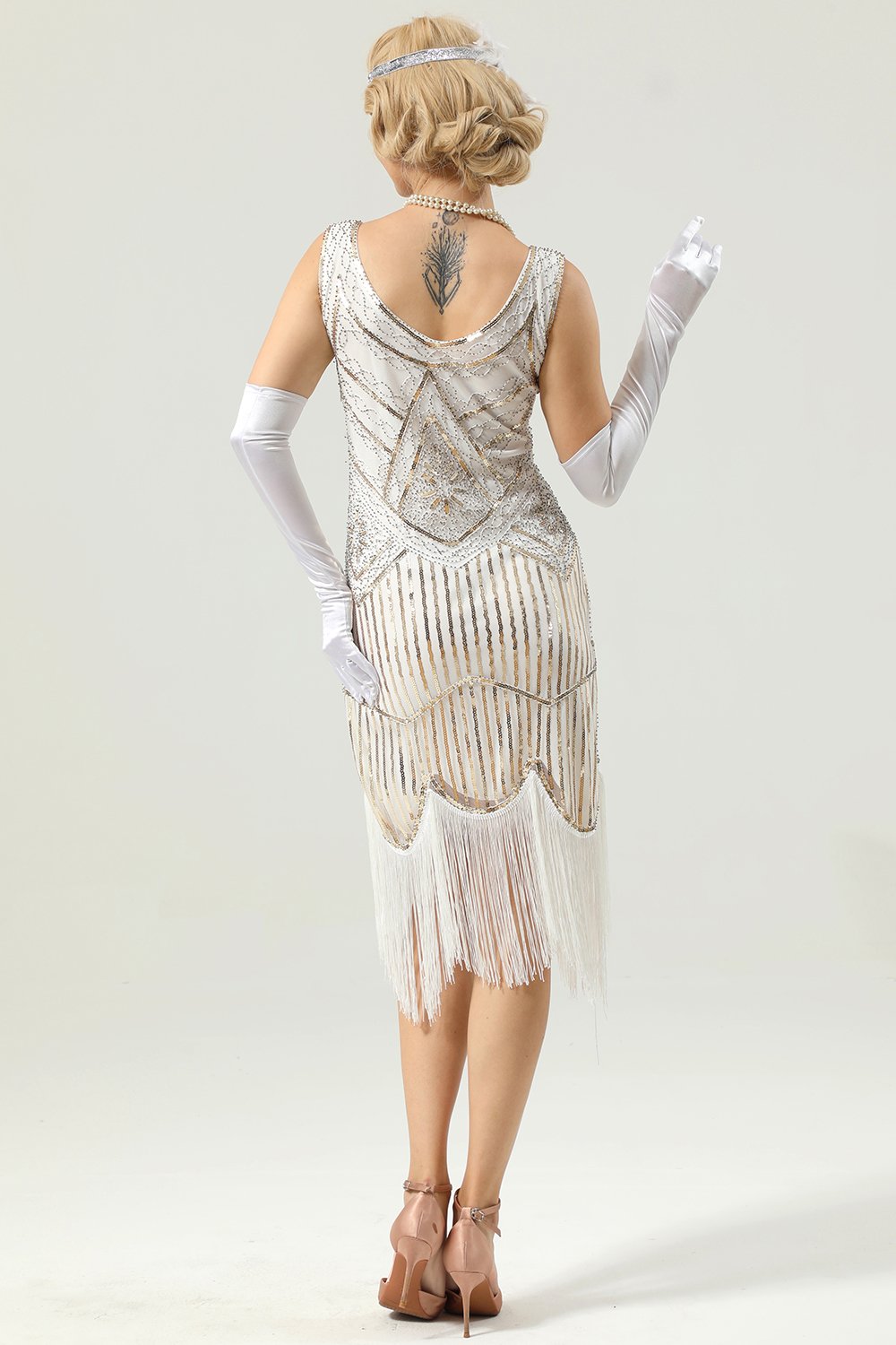 Robe à franges à sequins rétro des années 20