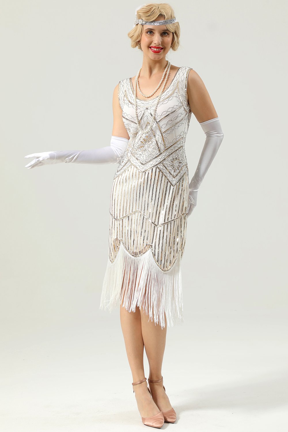 Robe à franges à sequins rétro des années 20