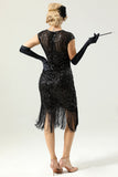 Robe fringe à paillettes des années 1920