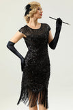 Robe fringe à paillettes des années 1920