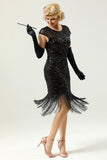 Robe fringe à paillettes des années 1920