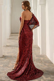 Robe de soirée à paillettes à une épaule