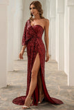 Robe de soirée à paillettes à une épaule