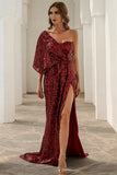 Robe de soirée à paillettes à une épaule