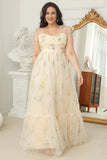 Grande taille Champagne Robe de Bal Long Avec Broderie