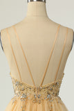 Magnifique A Line Spaghetti Straps Gris Robe de cocktail avec Perles