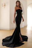 Robe noire de bal long de sirène d’amoureux