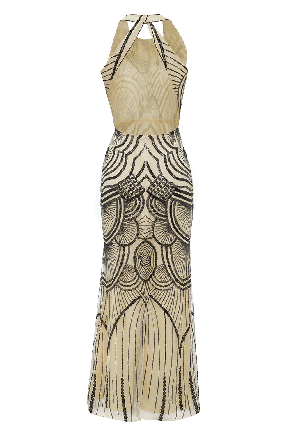 Robe de soirée Forma en ivoire noir des années 20