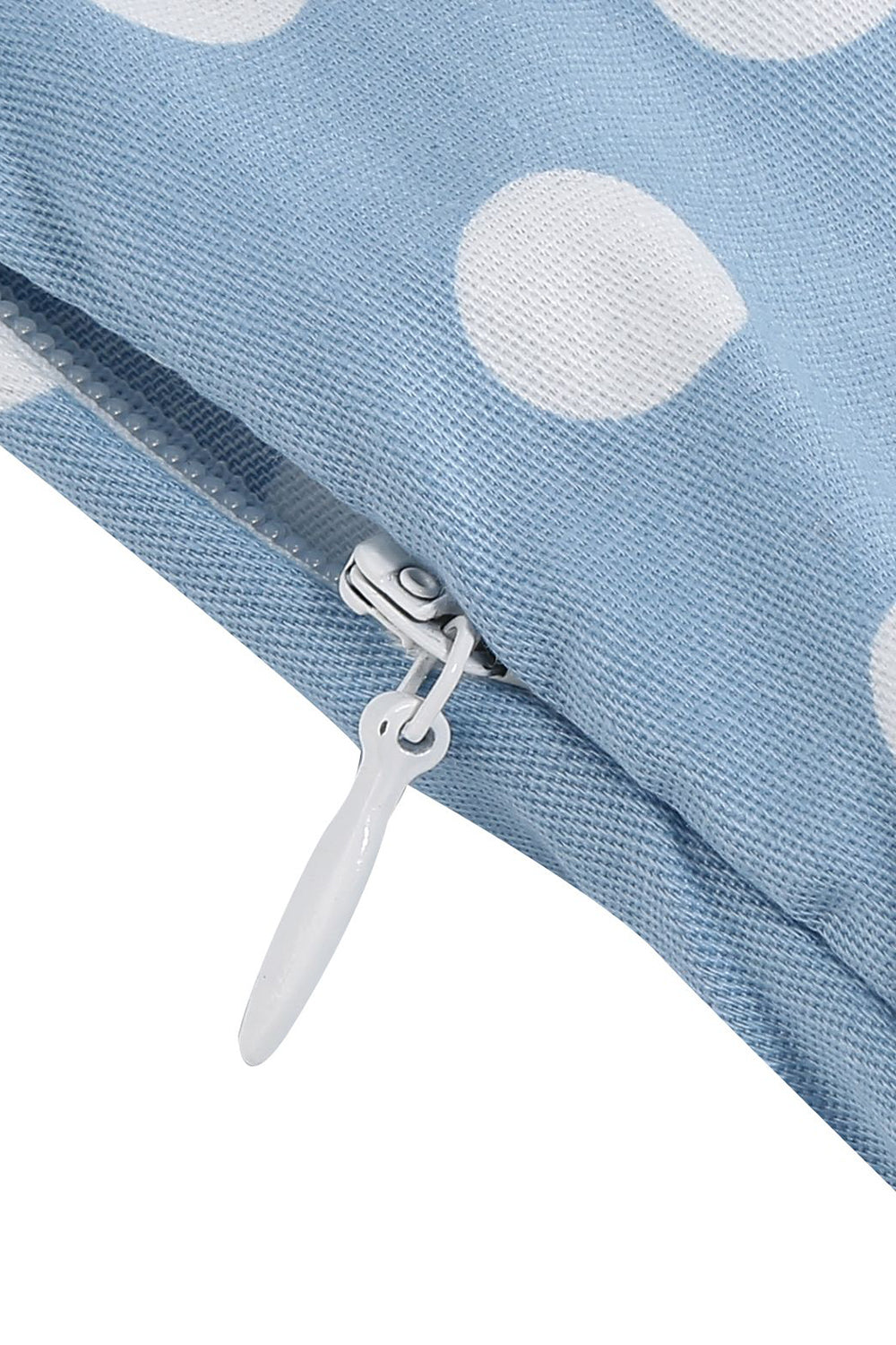 Hepburn Style V Col Blue Polka Dots 1950s Robe