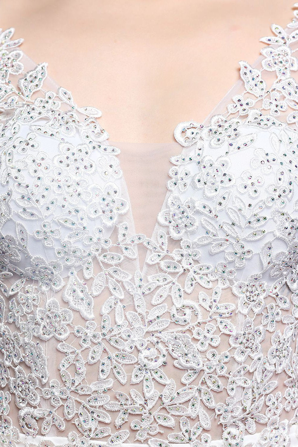 Robe blanche applique prom