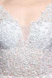 Robe blanche applique prom