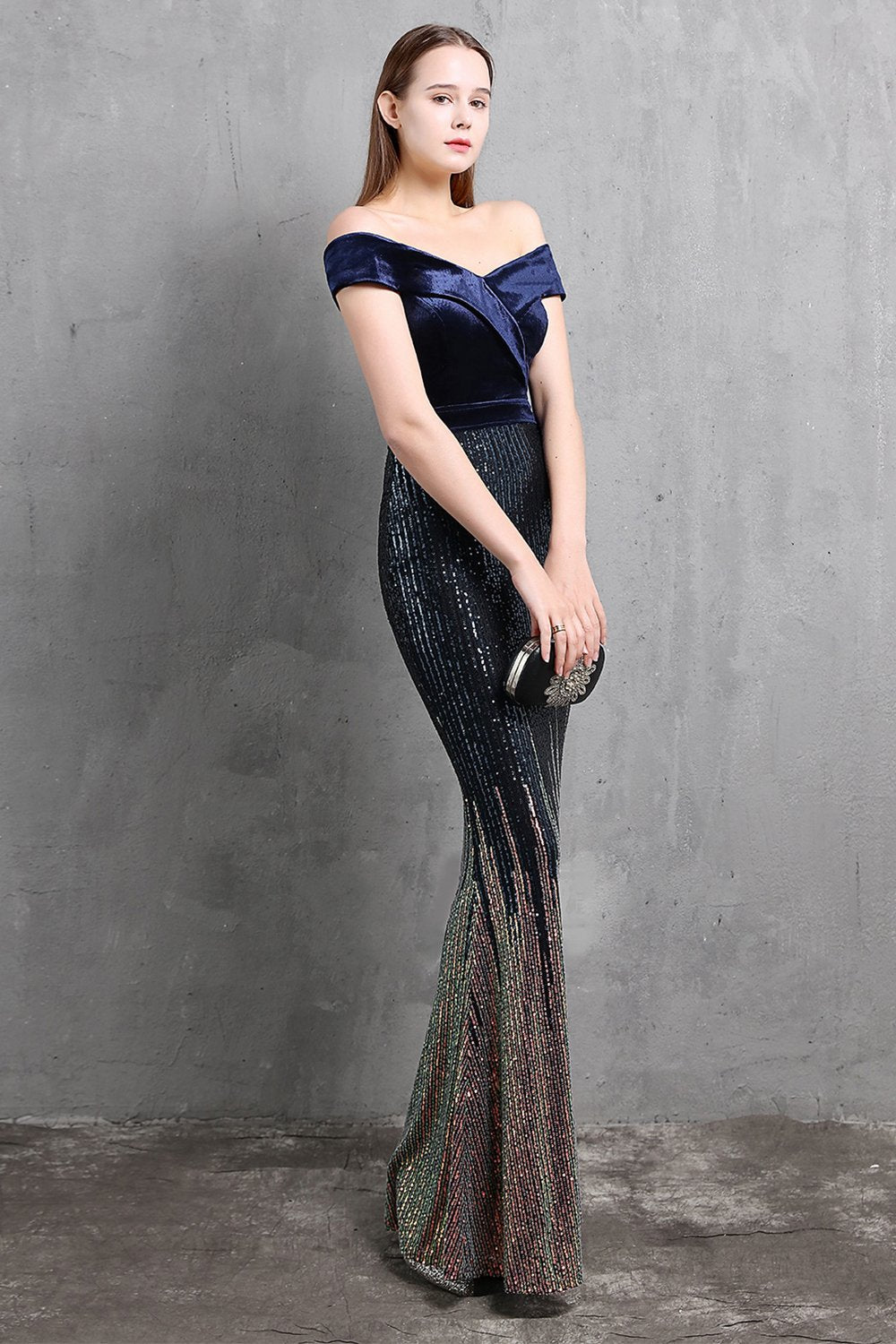 Robe de soiree dorée Longue Prom