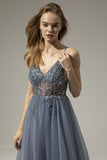 Robe longue de bal de V-cou avec la fente