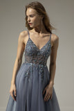 Robe longue de bal de V-cou avec la fente