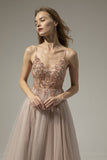 Robe longue de bal de V-cou avec la fente