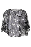 Zapaka Cape à Paillettes Noires Style Rétro des Années 1920