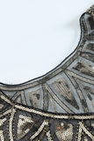 Cape à Paillettes Noires et Dorées des Années 1920