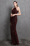 Robe Bordeaux Robe de Soirée longue à sequins