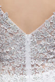 Robe blanche applique prom