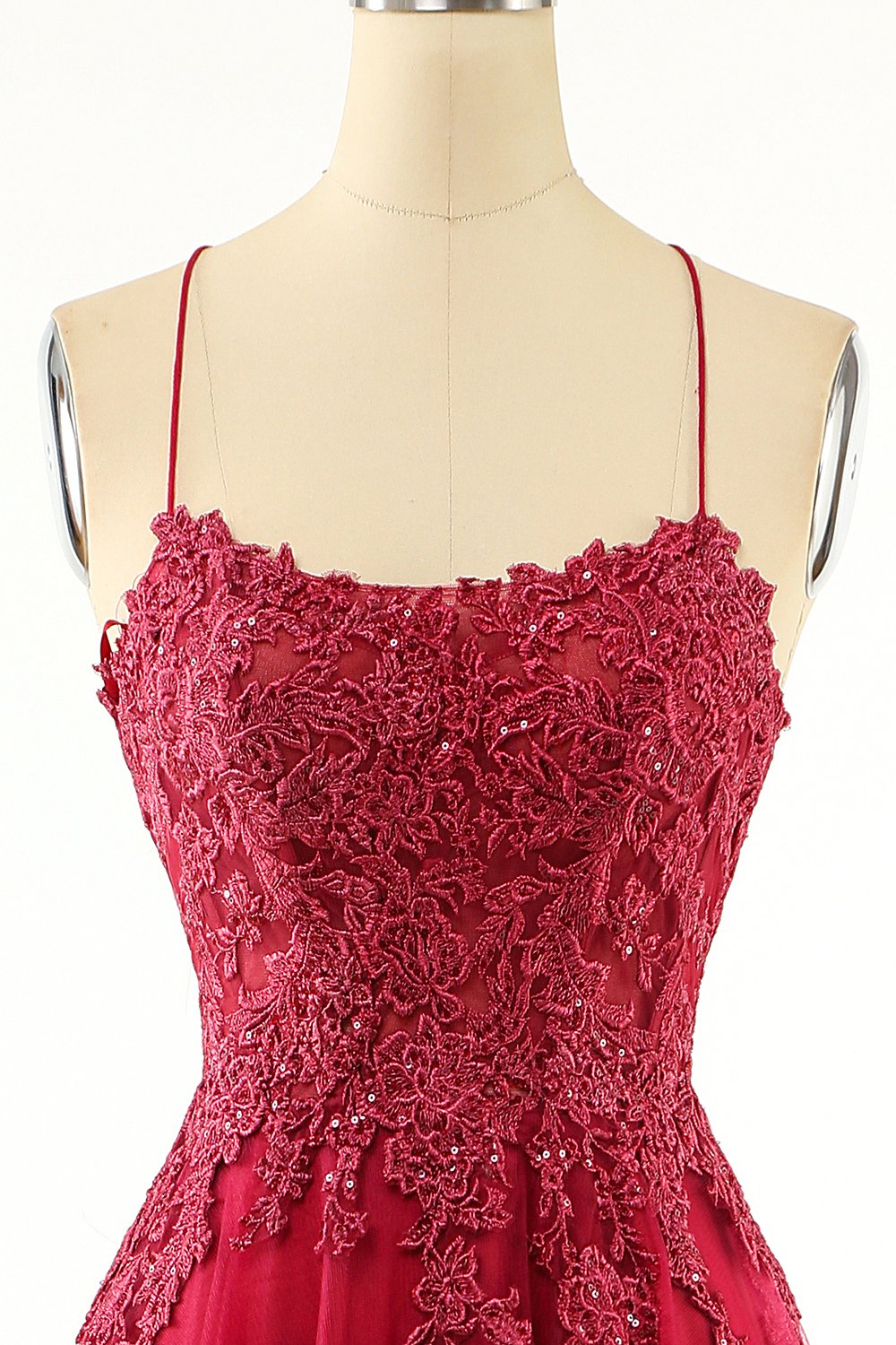 Robe long prom de Tulle de lavande avec la dentelle