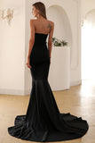 Robe noire de bal long de sirène d’amoureux