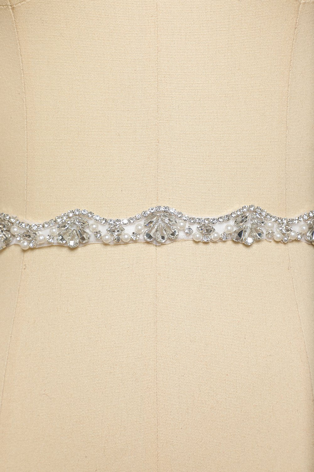Ceinture blanche avec Rhinstone