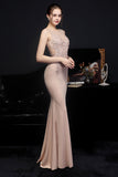 Robe de soirée longue abricot