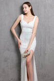 Gold Mermaid Sequin V Neck Prom Robe