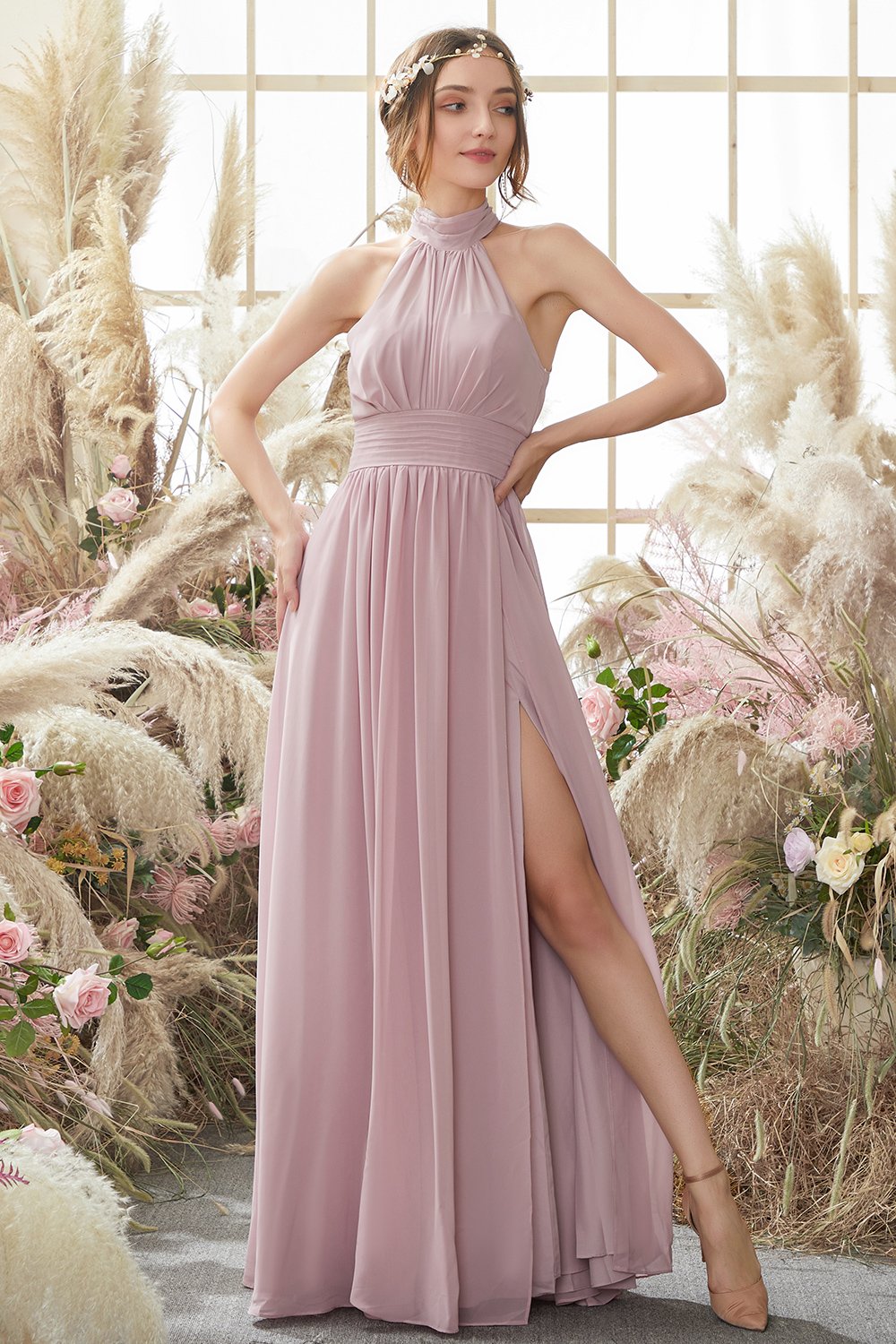 Robe de demoiselle d’honneur rose