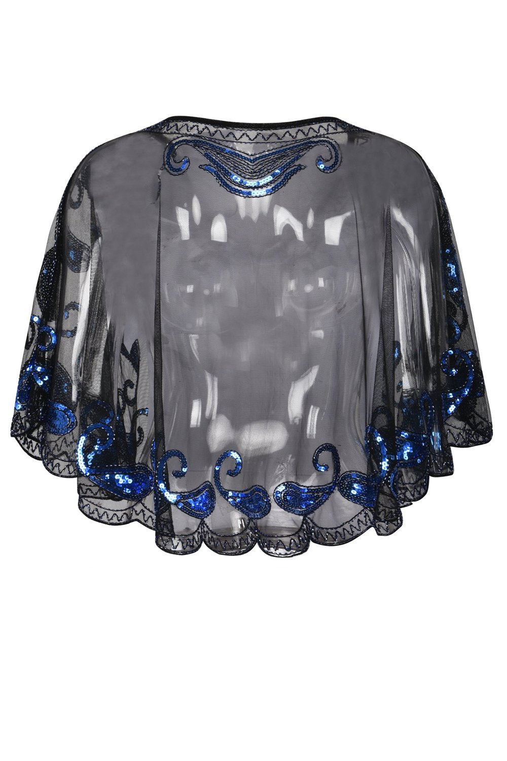Zapaka Cape à Paillettes Bleues Style Rétro des Années 1920