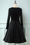 Robe plaid des années 1950 à manches longues