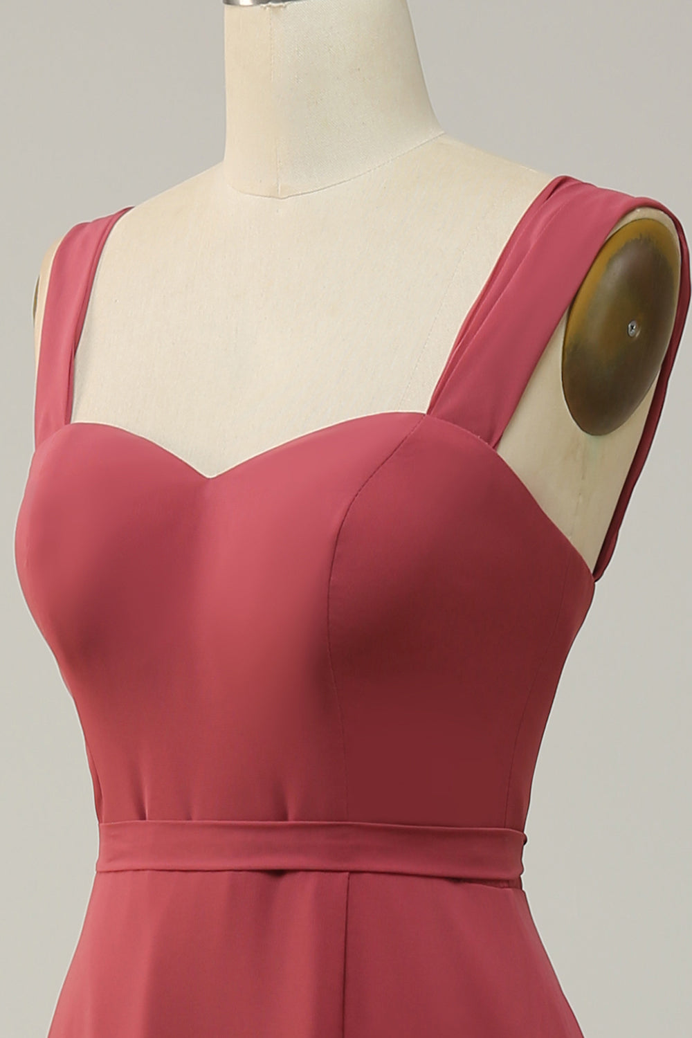 Robe de demoiselle d’honneur longue sans manches chérie avec fente