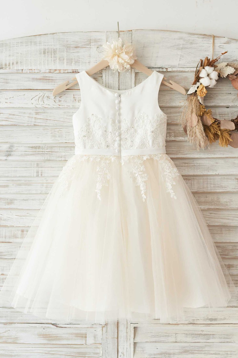 Filles Bambi Ivory Broderie Anglaise Tulle Robe