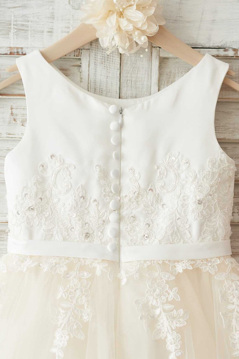 Filles Bambi Ivory Broderie Anglaise Tulle Robe